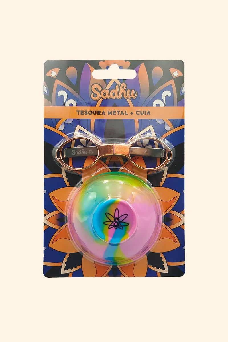 Kit Tesoura de Metal + Cuia Sadhu
