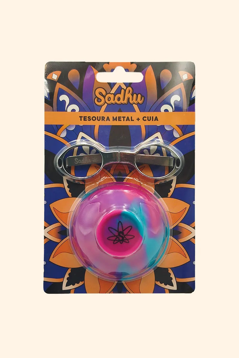 Kit Tesoura de Metal + Cuia Sadhu
