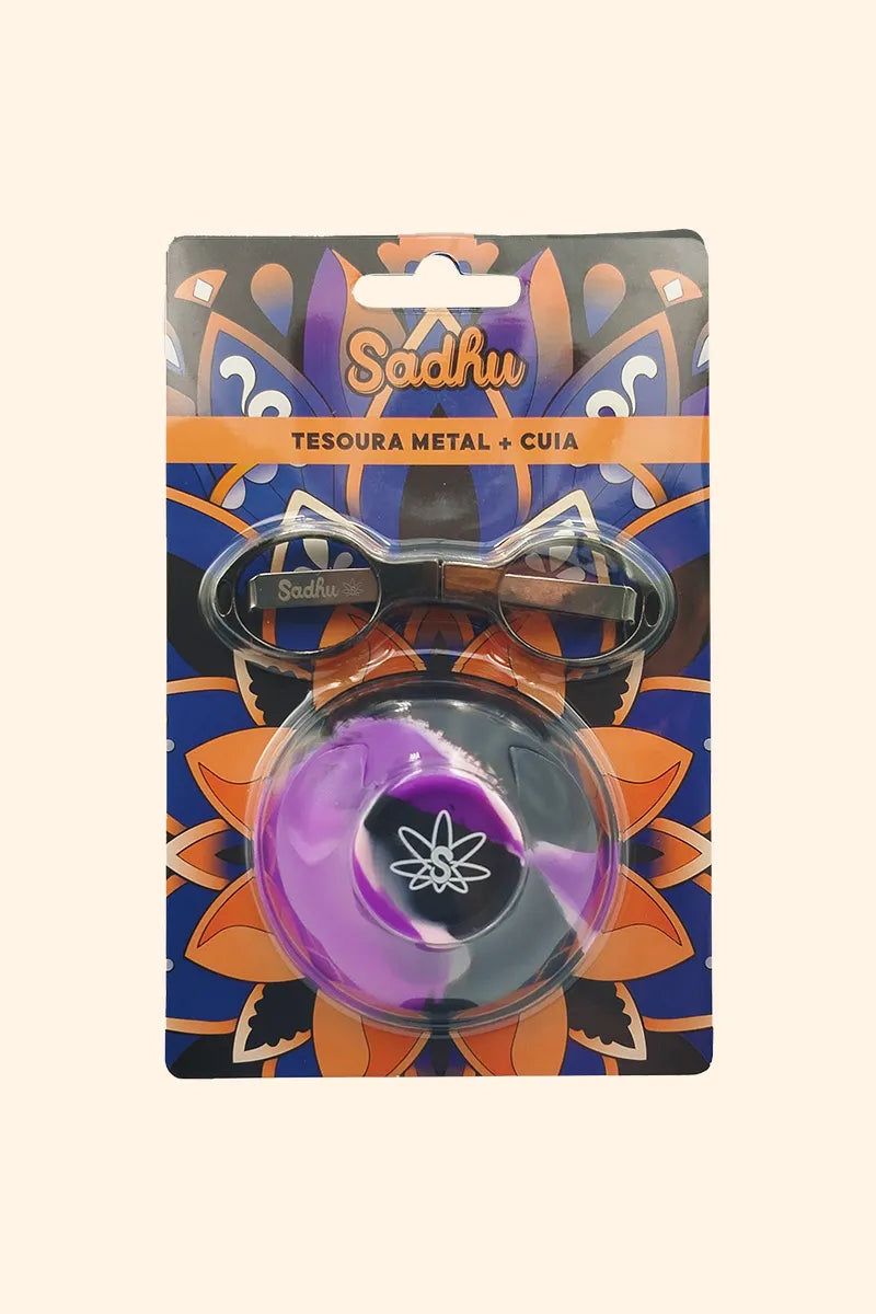 Kit Tesoura de Metal + Cuia Sadhu