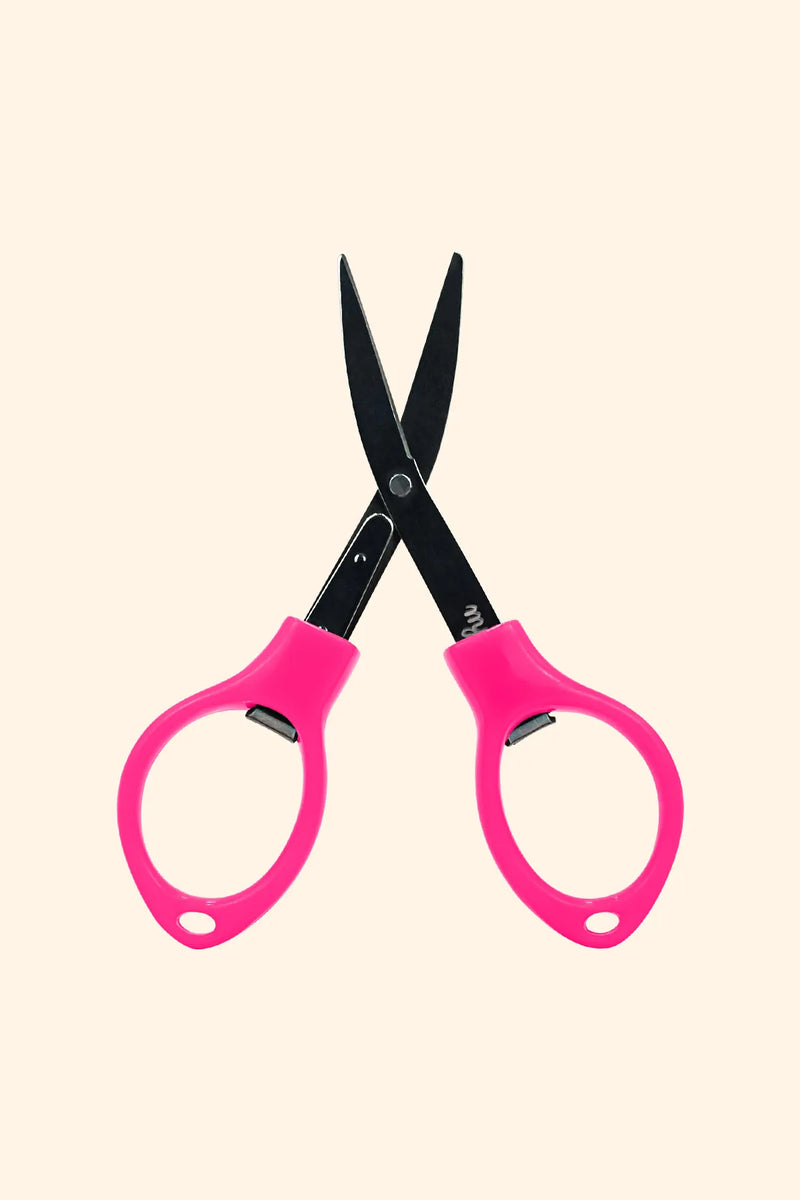 Tesoura Dobrável Sadhu Plástico Rosa